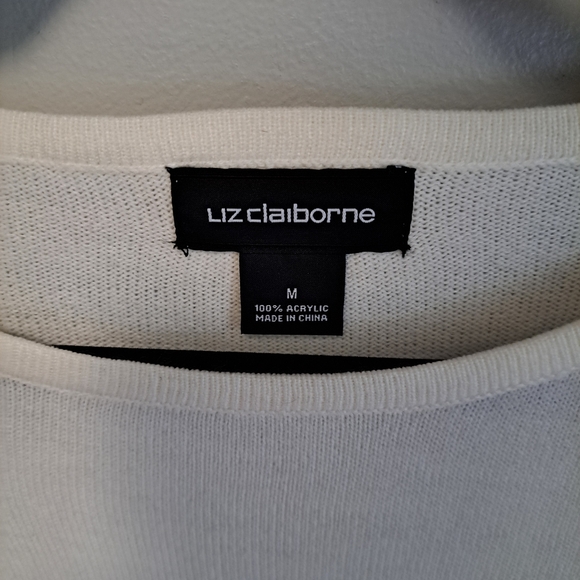 Liz Claiborne Ivory Sweater with Tiered Cuff Detail – Size Medium - Picture 2 of 5